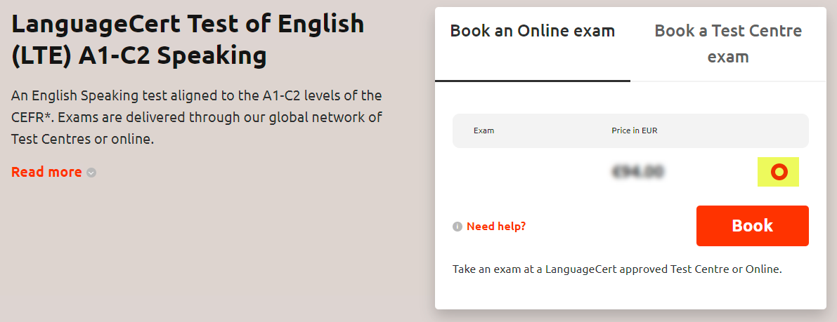 LanguageCert Test of English (LTE) A1-C2 Speaking