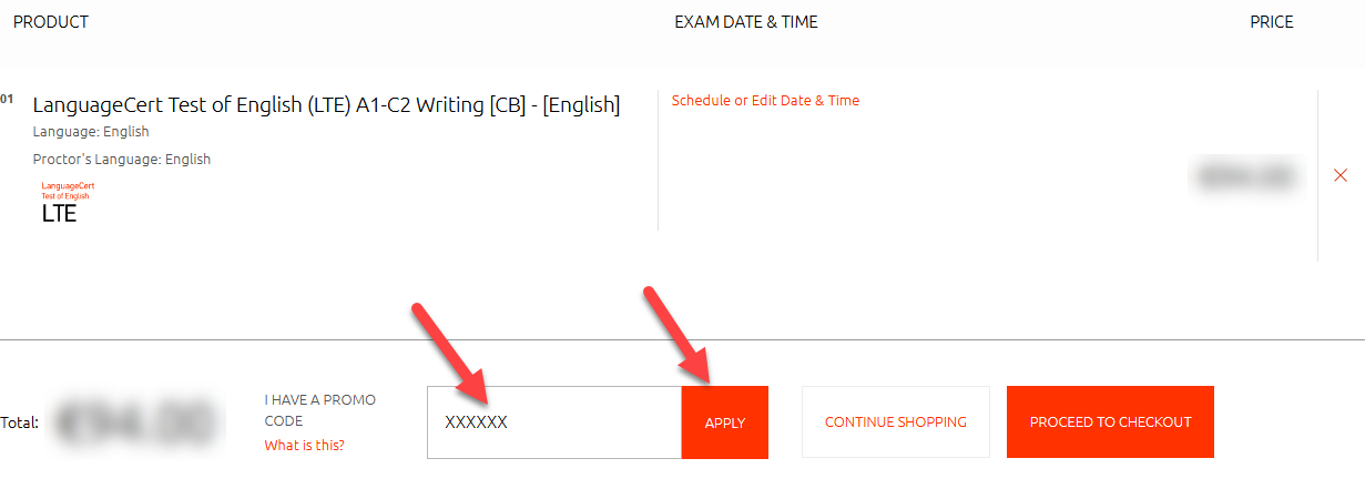 LTE writing promo code